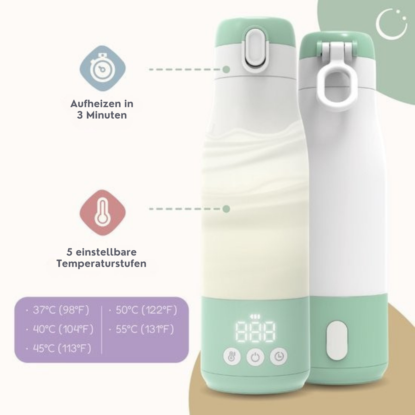 Numsy Thermosflaschenwärmer für unterwegs - Kabellos - 350 mL