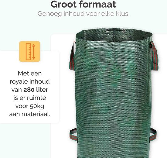 Goliving Gartenabfallsack - 2er Set Gartenabfallsäcke faltbar - Gartensack - Gartenabfallbehälter - 2x 280 Liter - Grün
