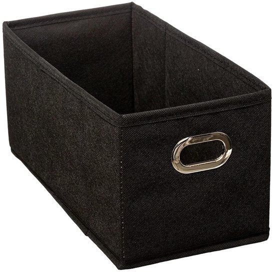 5Five Aufbewahrungskorb/Schrankkorb – schwarz – Leinen – 14 Liter – 31 x 31 x 15 cm – Aufbewahrungsbox – Fächerkorb