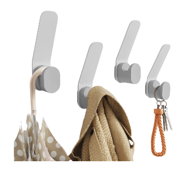 Kapanou Doppelwandhaken – 8er-Set – Aluminium – Bis zu 5 kg pro Haken – Modernes Design – Grau