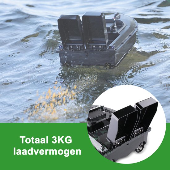 BUDDIE'S® Feedboat - 3KG Nutzlast - 2 Feeders - Beleuchtung - 500 Meter Reichweite - Aufbewahrungstasche - Feedboat Karpfen - Köderboot - Karpfenangeln