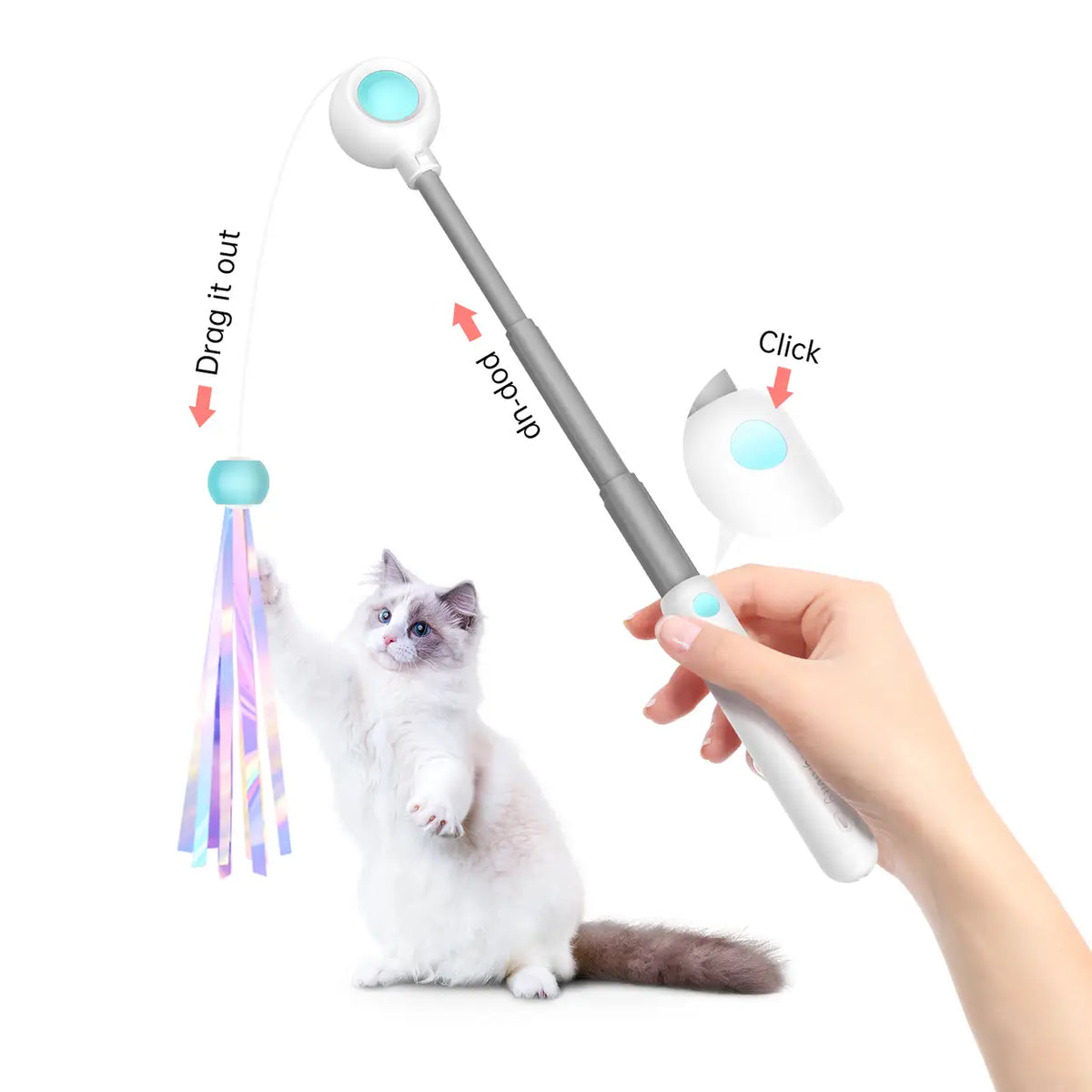Petgravity ausziehbare Katzenangel – blau