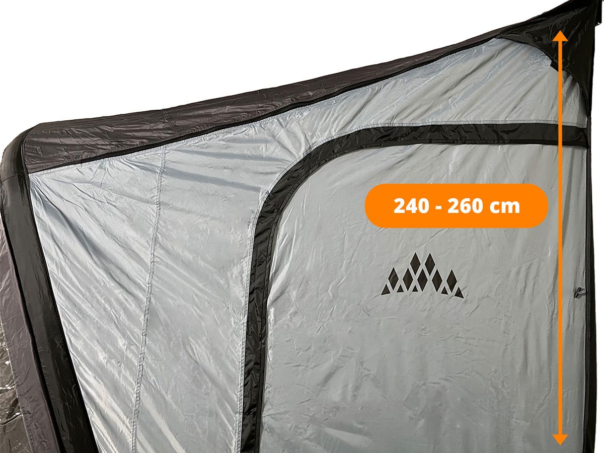 Obelink Rio 320 - Easy Air Wohnwagen- und Wohnmobilvorzelt - Schwarz mit Grau - 320cm breit