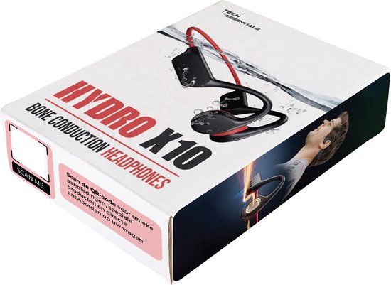 Tech Essentials Hydro X10 - Sport-Ohrhörer - drahtlos - offenes Ohr - IPX8 - 32GB - Knochenleitungskopfhörer - Kopfhörer - Laufen - Bluetooth