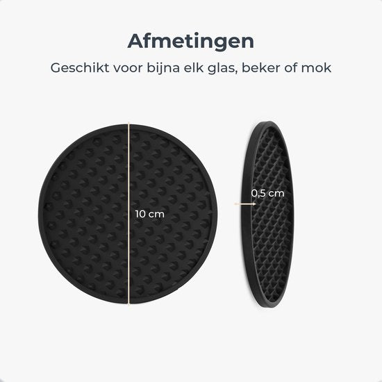 Castagnola Silikon-Untersetzer - Untersetzer für Gläser - Design-Untersetzer mit Halter - Untersetzer-Set - Anti-Rutsch - 14er-Set - Schwarz
