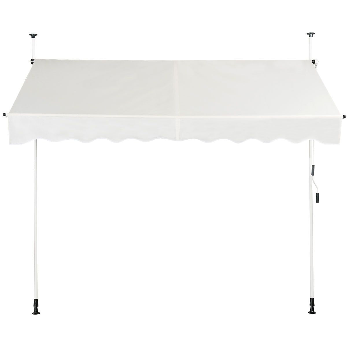 Coast Ausziehbares Vordach Sonnenvordach mit manueller Kurbel-Höhenverstellung 250 x 120 cm beige