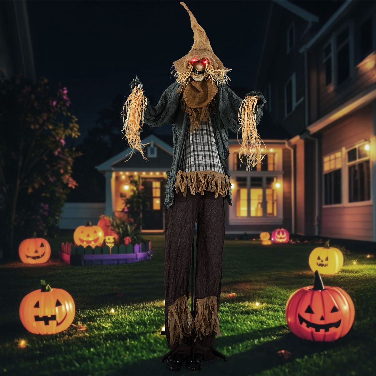 Coast Halloween-Vogelscheuche – animiert – geräuschgesteuert – leuchtende Augen – 213 cm