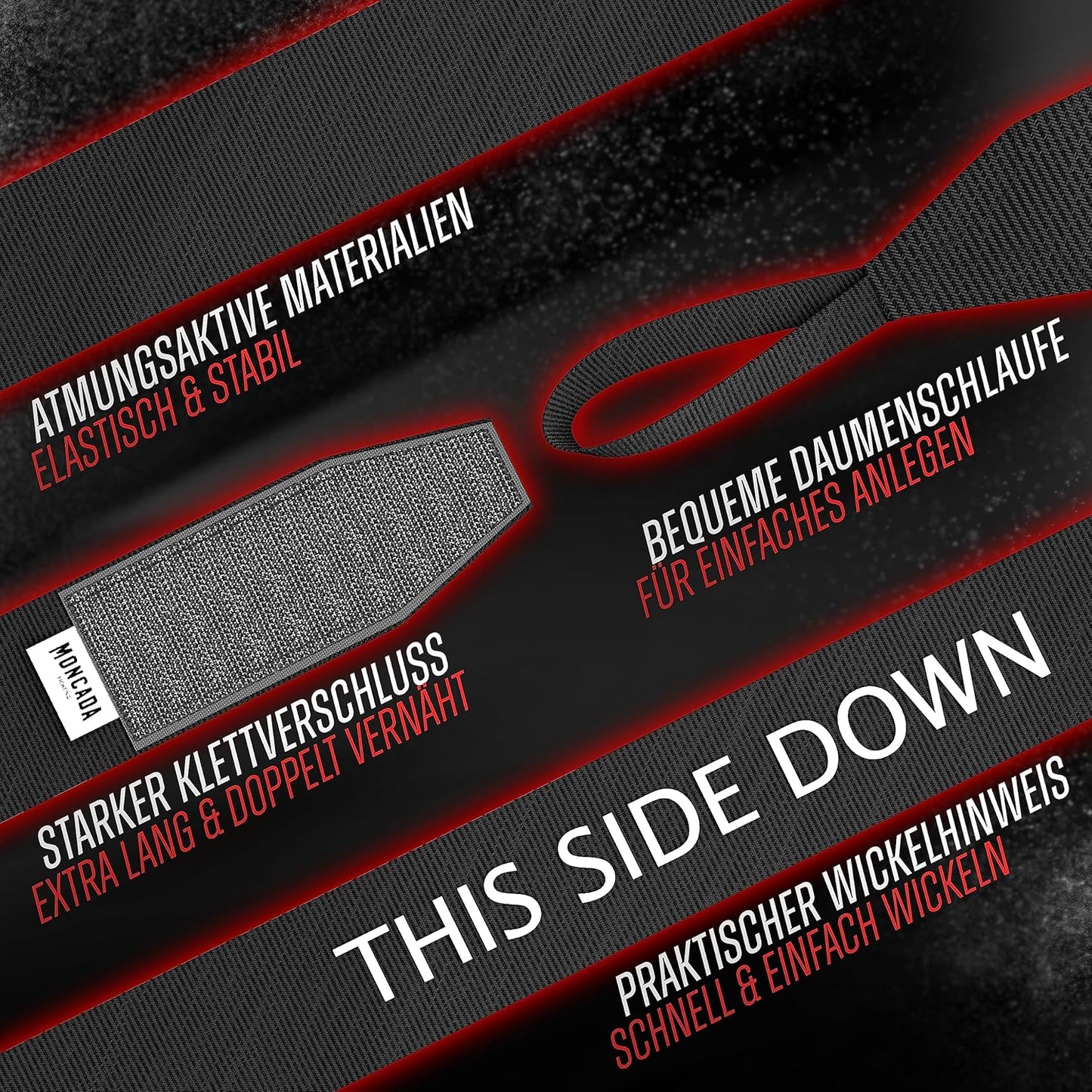 Moncada Fighting - Boxbandage - 4m - Schwarz