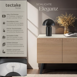 tectake Kleine Retro-Tischleuchte Kade, dimmbar, Schwarz