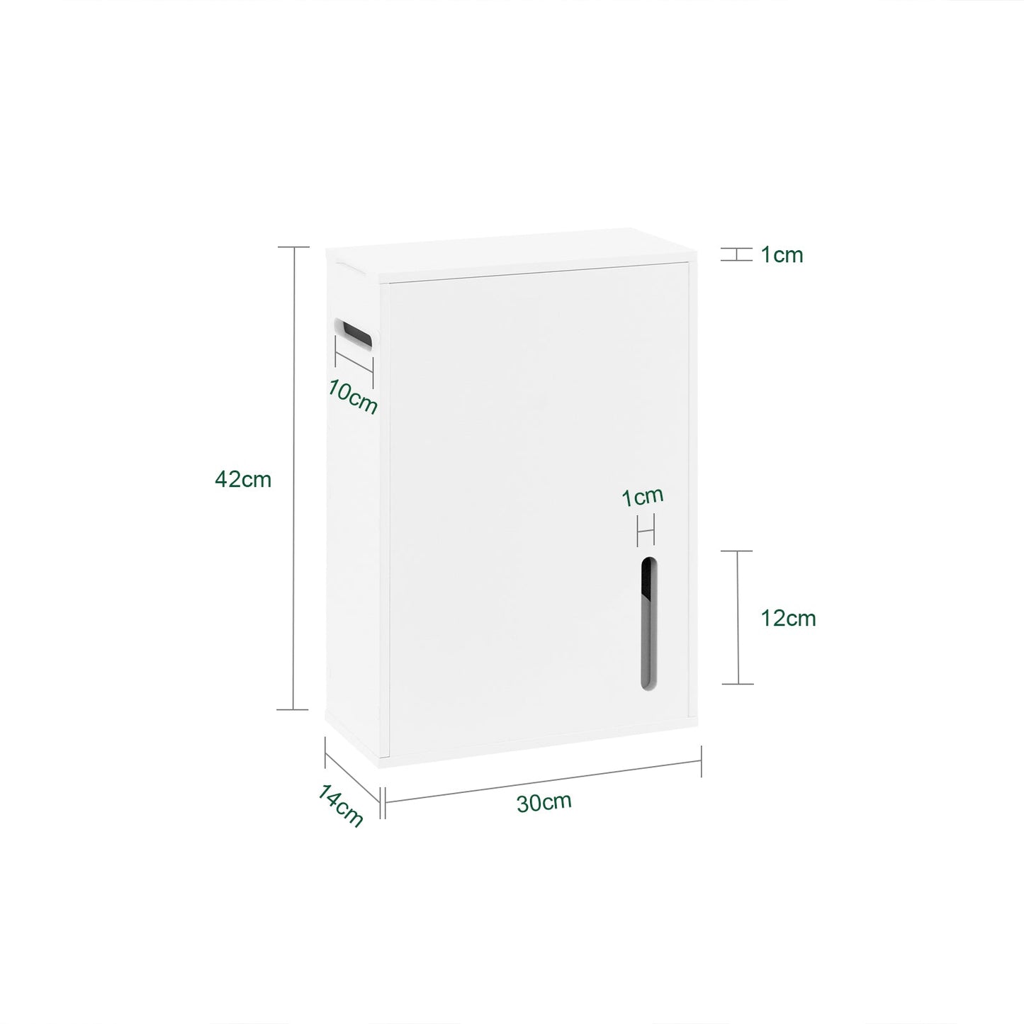 sobuy Toilettenpapierhalter Aufbewahrungsschrank - Weiß - 14 × 30 × 42 cm - Wandmontage