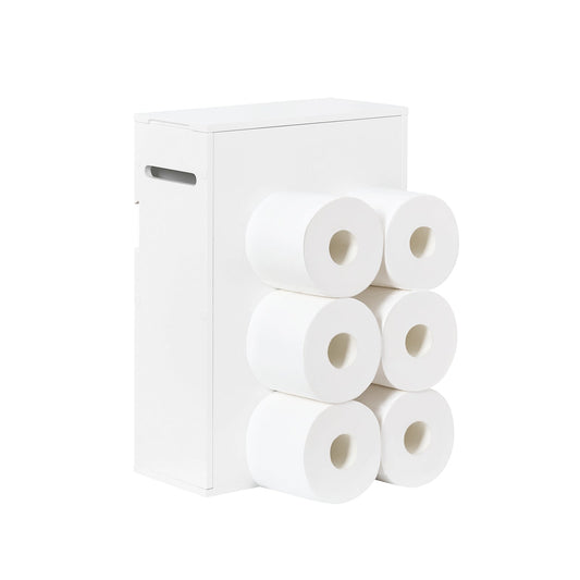 sobuy Toilettenpapierhalter Aufbewahrungsschrank - Weiß - 14 × 30 × 42 cm - Wandmontage