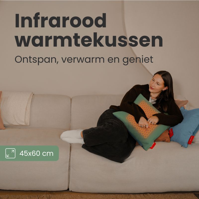 AURONIC Wärmekissen Classic - 45×60 cm - Infrarotwärme - 3 Wärmestufen - Extra groß & weich - wiederaufladbar - Pastellgrün