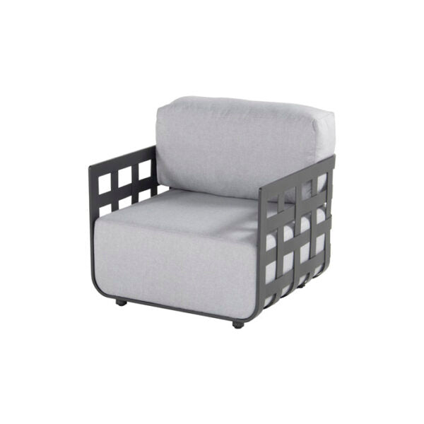 Hartman Cestelli Lounge Stuhl - 84x84x85 cm - Aluminium Holzkohle