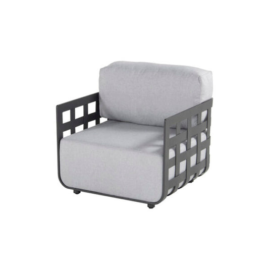 Hartman Cestelli Lounge Stuhl - 84x84x85 cm - Aluminium Holzkohle