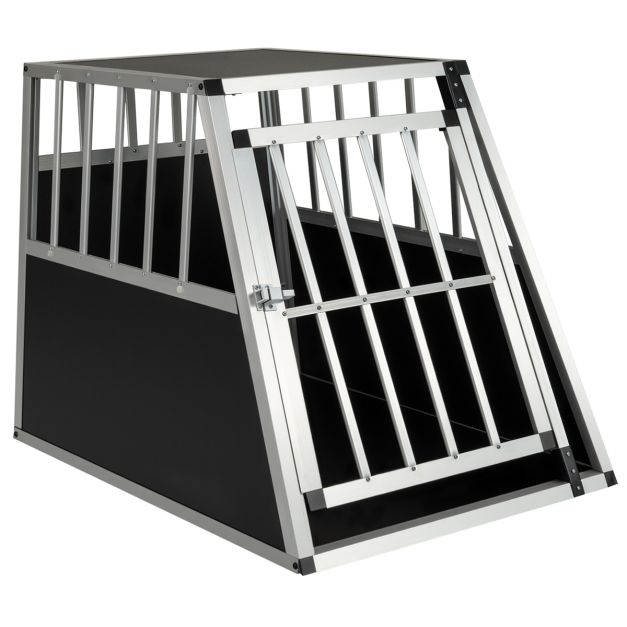 Coast Hundezwinger - Aluminium - 91 x 65 x 69,5 cm - Transportkoffer - Trennwand - Trapezförmig - Silber & Schwarz