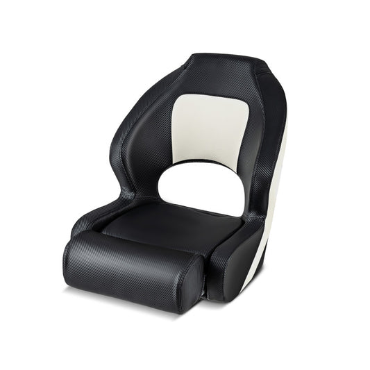 Coast Bucket Seat für Boote - PVC Leder - Ergonomisch - Max. 150 kg - 56 x 70 x 62 cm - Schwarz / Weiß