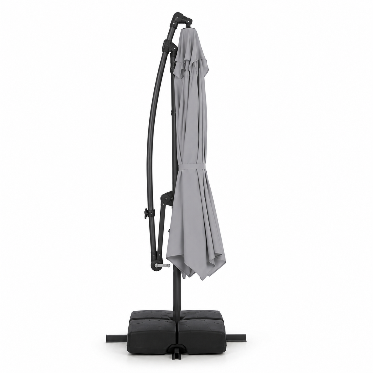 Coast Floating Parasol Grey - 360° drehbarer Garten-Sonnenschirm mit LED, Pendel und Sandsäcken - 250 x 250 x 240 cm