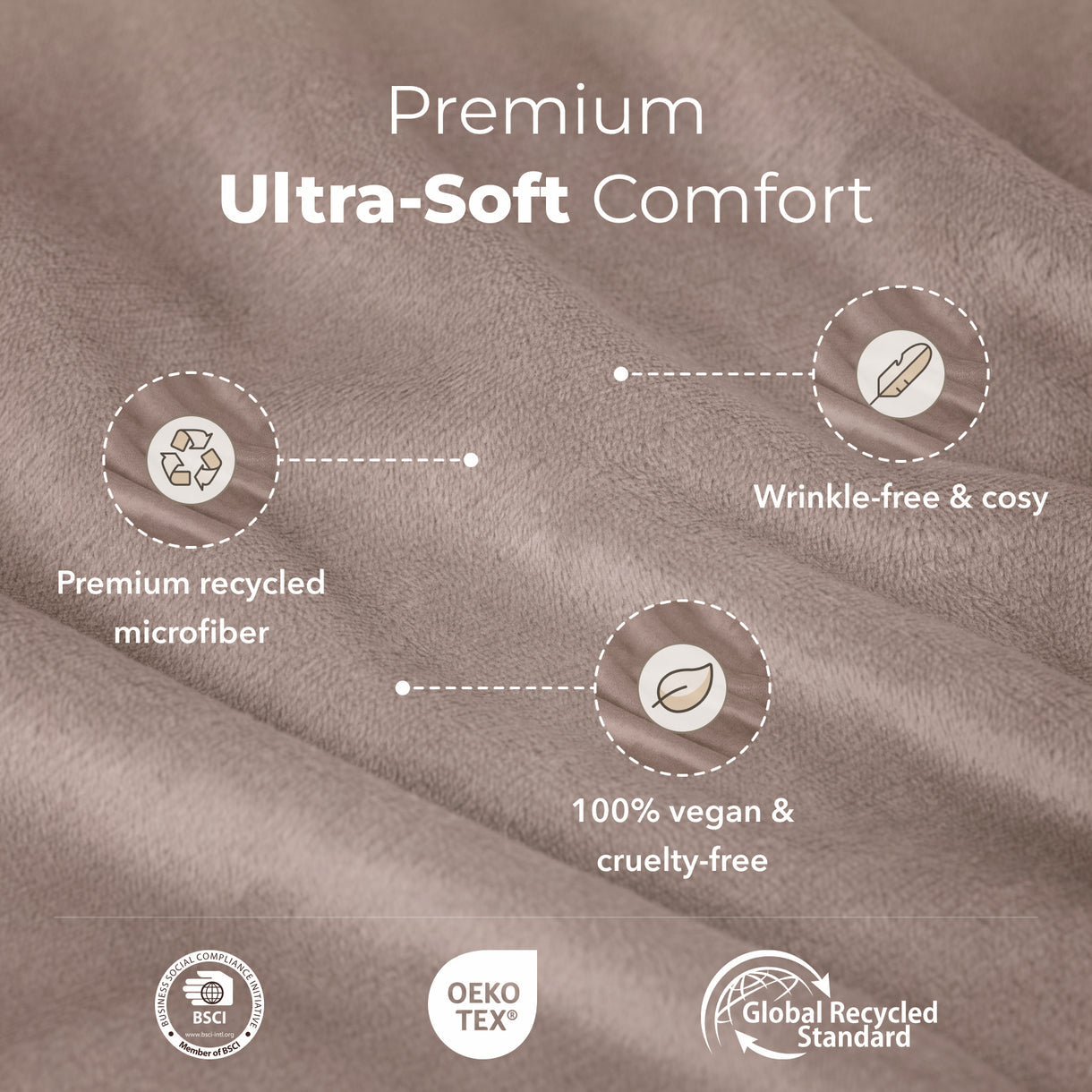 Sjumo Bettbezug-Set – Bettdecke – 240 x 220 cm – Taupe