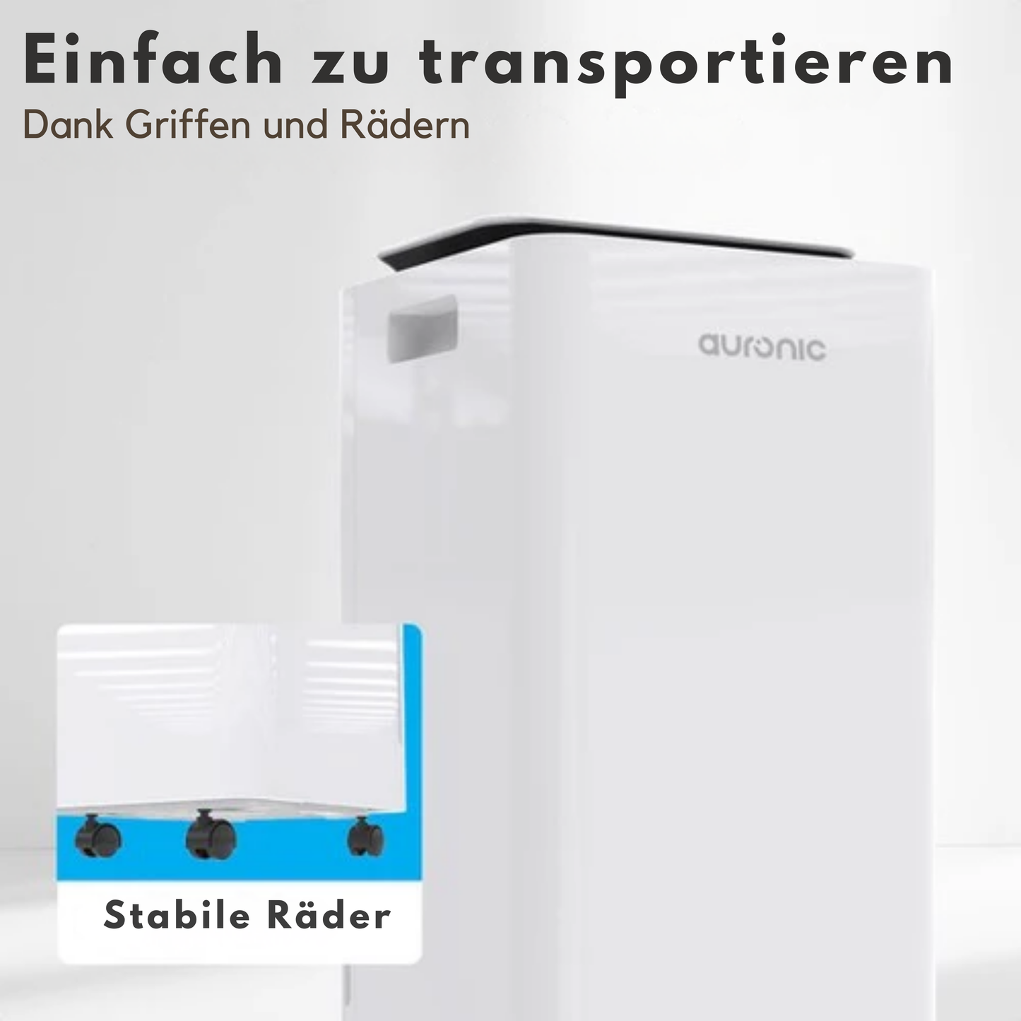 Auronic - Luftentfeuchter 12L - Mit Wäschetrocknungsfunktion, Luftreiniger - 185W - Flüsterleise (36 dB) - Geeignet für 48 m³ - Weiß