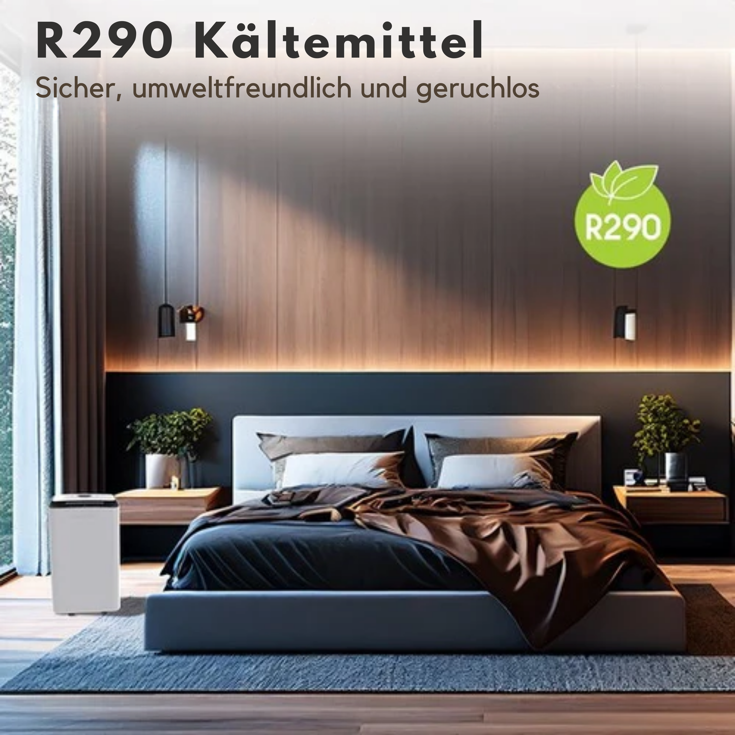 Auronic - Luftentfeuchter 12L - Mit Wäschetrocknungsfunktion, Luftreiniger - 185W - Flüsterleise (36 dB) - Geeignet für 48 m³ - Weiß