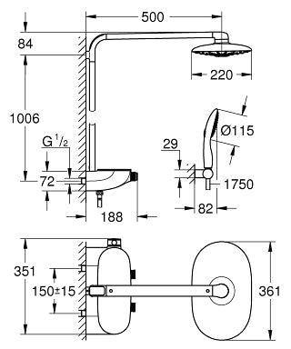 Grohe Rainshower System SmartControl Duo – Regendusche 360 mm – Chrom