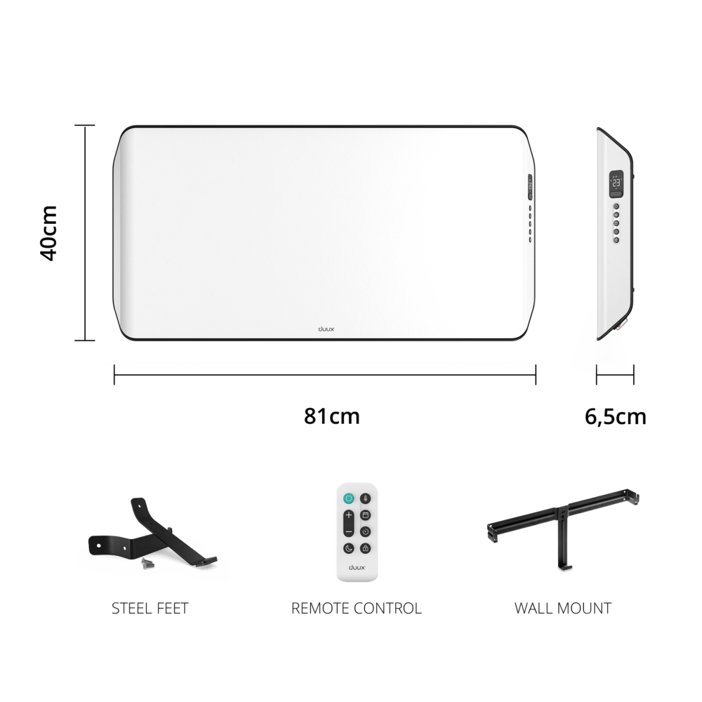 Duux Edge 2000 Smart Konvektor Heizung - Mit Timer & Eco-Modus - 2000 W - Weiß
