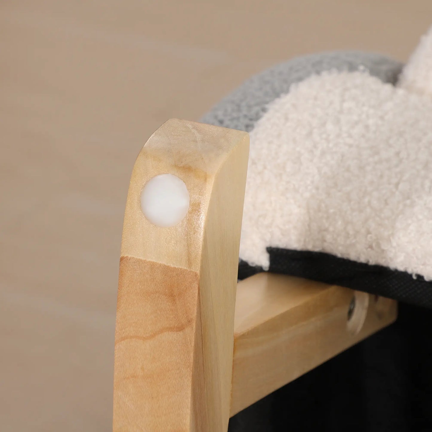 HOMCOM Kinderschaukelstuhl - Grau - 50 x 45 x 44 cm - Bequemer Stuhl mit weicher Polsterung und stabilem Holzrahmen