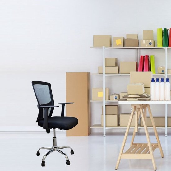 BRASQ OC200 Ergonomic Office Chair Black with Breathable Mesh - Bürostühle - Höhenverstellbar - Gaming Stuhl 49 x 47 x 94 cm