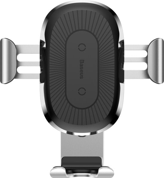 Baseus Schwerkraft Autohalterung Autohalterung + Qi Wireless Charger Silber