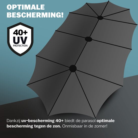 Kingsleeve Doppel-Sonnenschirm XXL - 460x270cm UV-Schutz - Anthrazit