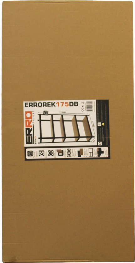 ERRO Rack - 5 Fachböden - 40x90x180 cm - 175 kg - Schwarz