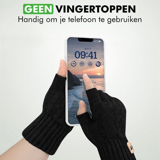 Travelhawk Fingerlose Handschuhe - Damen und Herren - Fingerlose Handschuhe - Einheitsgröße - Schwarz