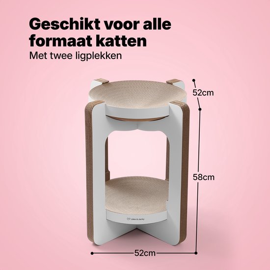 Jake und Jacky Kratzkarton für Katzen – Kratzbaum aus Karton – Kratzbrett – Kratzkorb – Kratzmöbel – Kratzmatte aus Karton – Katzenkorb – Katzenbett – Katzenturm – 52 x 52 x 58 cm