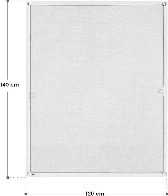 Fliegengitter / Fensterschutz / Jalousie - 120 x 140 cm - Weiß - inkl. Befestigungsmaterial