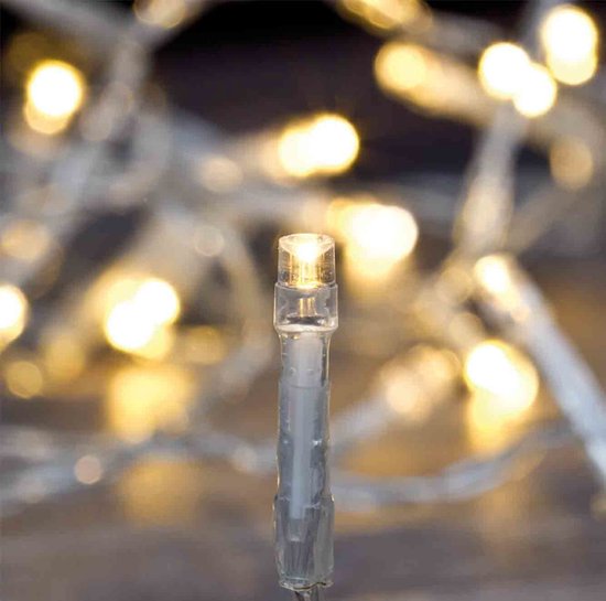 LED-Leuchten - 180 LED - 13,5 Meter - Warmweiß - Transparentes Kabel