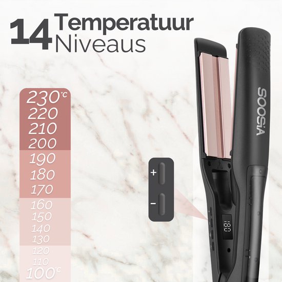 Soosia SteamStyler - Dampfglätter & Lockenstab - Dampftechnologie - einstellbar 100°C bis 230°C