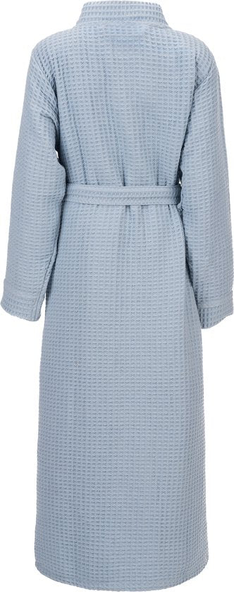 Heckettlane Bademantel Waffel - Morgenmantel für Damen und Herren - XL - Morgenmantel aus Baumwolle - Geeignet für die Sauna - Blau