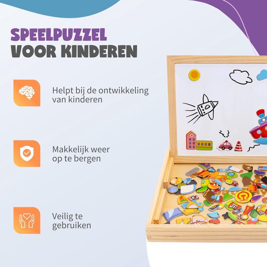 MontiPlay® Magnetspielzeug Fahrzeuge - Magnetbuch - Kreidetafel Kinder - Magnetbuch - Magnetisches Spielzeug - Zeichentafel - Montessori - Sensorik - Busy Board - Spielzeug für unterwegs - Spielzeug für das Auto - Spielzeug für unterwegs