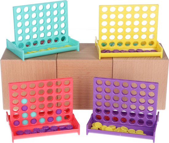 Partizzle 24x Mini Vier in einer Reihe Spiele - Brettspiel/Reisespiel/Hirngespinste - Familienausflugsgeschenke - Grabbelton Small Toy Games - Leckere Geschenke - Für Kinder & Erwachsene