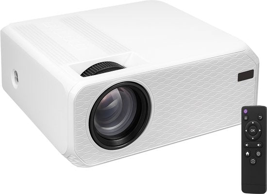Audyn Beamer - Full HD 1080P - Tragbarer Mini-Beamer - Drahtloser Projektor - Wifi und Bluetooth - Hdmi, Usb und Aux - Weiß