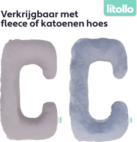 LitolloÂ¬Ã† Umstandskissen (C-Form) - Stillkissen - Körperkissen - Seidenkissen - Körperkissen - Grau