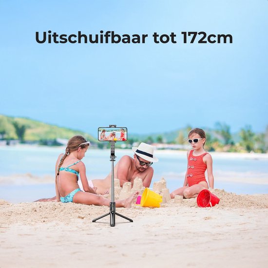 Selfie Stick - 3 in 1 - inkl. Fernbedienung - Für iPhone und Samsung - Telefonstativ - Bluetooth - Smartphone - Luft