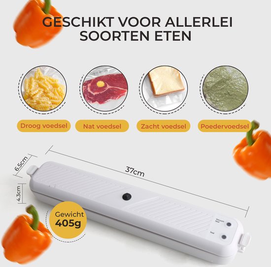 Gtrise - Vakuumierer - 10 Vakuumbeutel - Einfach - Vakuumierer - Vakuumiergerät - Für alle Arten von Lebensmitteln
