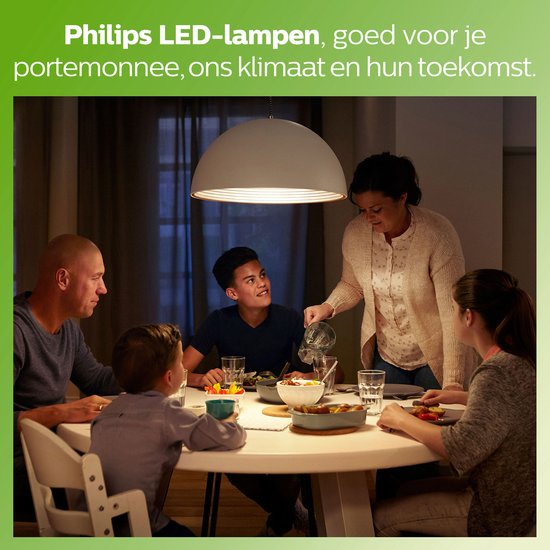 Energieeffiziente Philips LED-Glühbirne Mat - 40 W - E27 - warmweißes Licht - 6 Stück - Sparen Sie Energiekosten