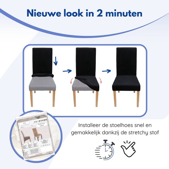 Hilvard Stuhlhusse - Esszimmer Stuhlhusse - Samt - Stretch - Elfenbein