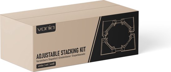 Vonia Abstandhalter für Waschtrockner - Waschtrockner-Stapelkit - Universal - Einstellbar - Weiß