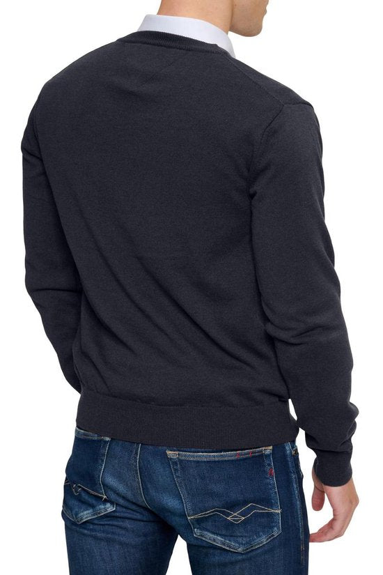 Mario Russo Pullover - Marineblau - Größe M - Italienische Qualität