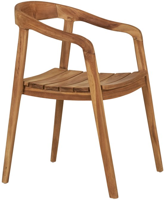 House Nordic Dining Chair Otero - Teak - Skandinavisches Design - Mit Armlehnen - Natürlich - 1 Stück