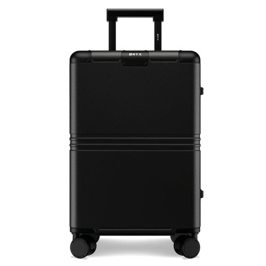ONYX Hybrid Pro Handgepäck Koffer 35 Liter - Recyceltes Polycarbonat und reißverschlussloses Design - Reisekoffer mit TSA-Schloss und Spinner-Rädern - Leichter Trolley - Onyx Black