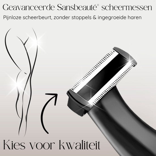 6-in-1 Bikini-Trimmer - Sansbeauté® - Gesicht - Achseln - Beine - Bikinizone - Augenbrauentrimmer - Gesichtshaarentfernung Damen - Intimzone - Ladyshaves Bikini - Epilierer elektrisch